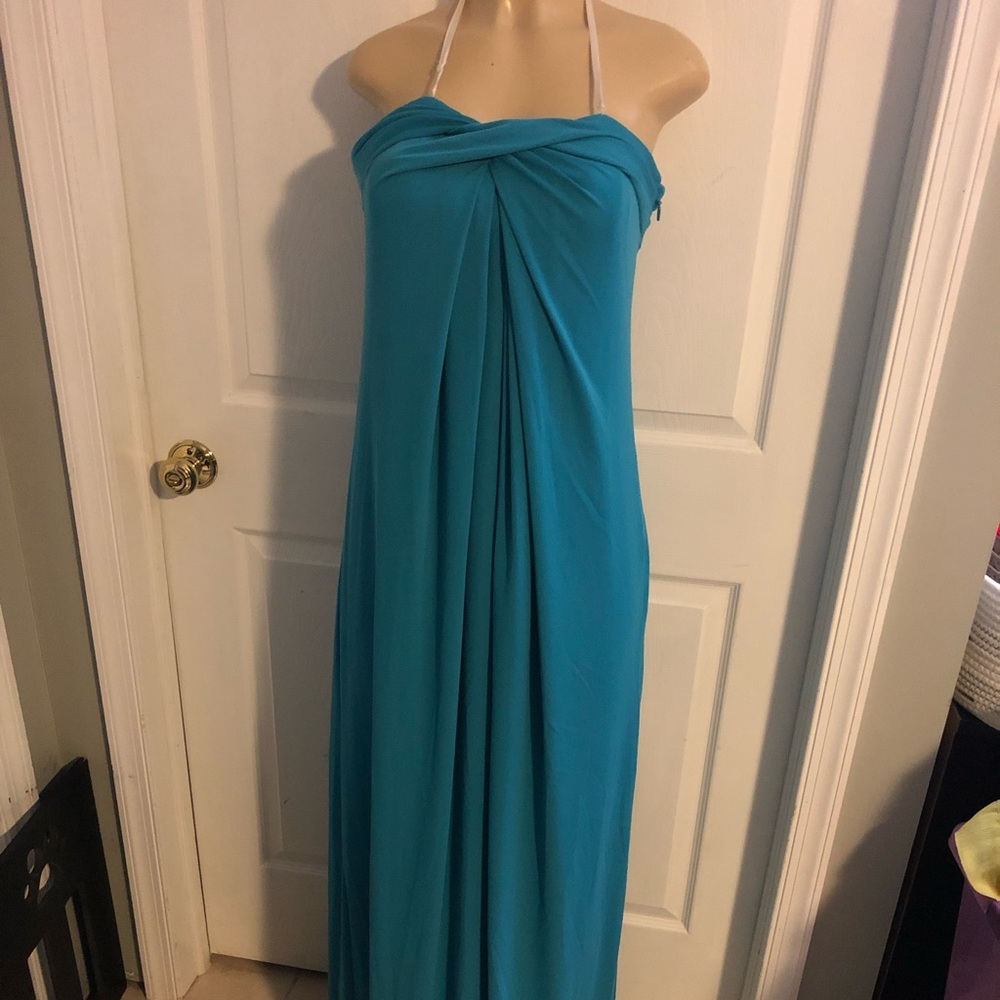 NWT halston heritage maxi dress blue size medium